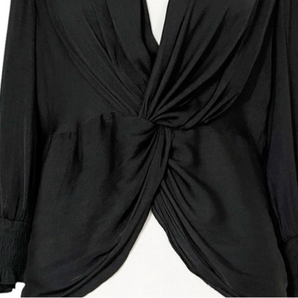 Current Air‎ Twist Front Long Sleeve Top in Black - Picture 7 of 11